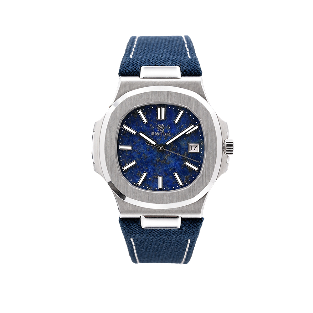 Canvas Strap Watch - ENITON 38mm Stein-Zifferblatt Komposit-Strickarmband Mechanische Uhren