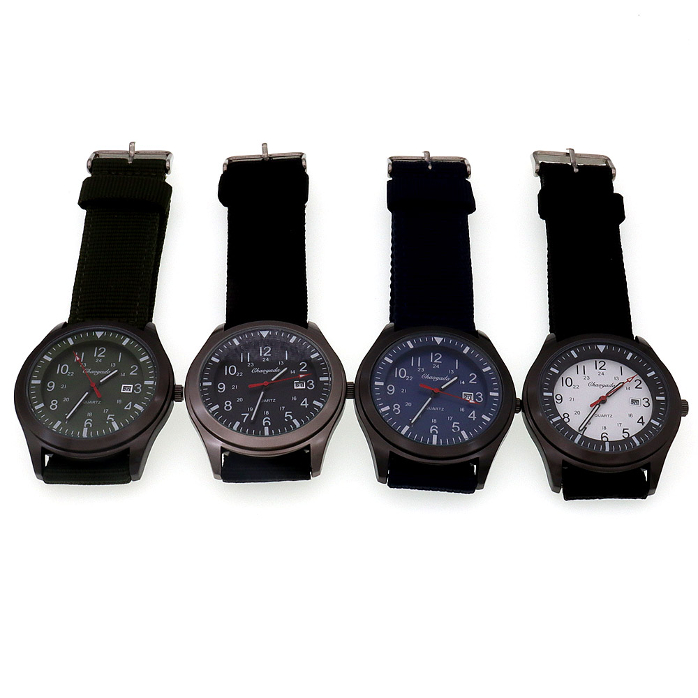 Canvas Strap Watch - Luxuriöse Herren-Quarzuhr Sport-Casual-Armbanduhr im Army-Design mit