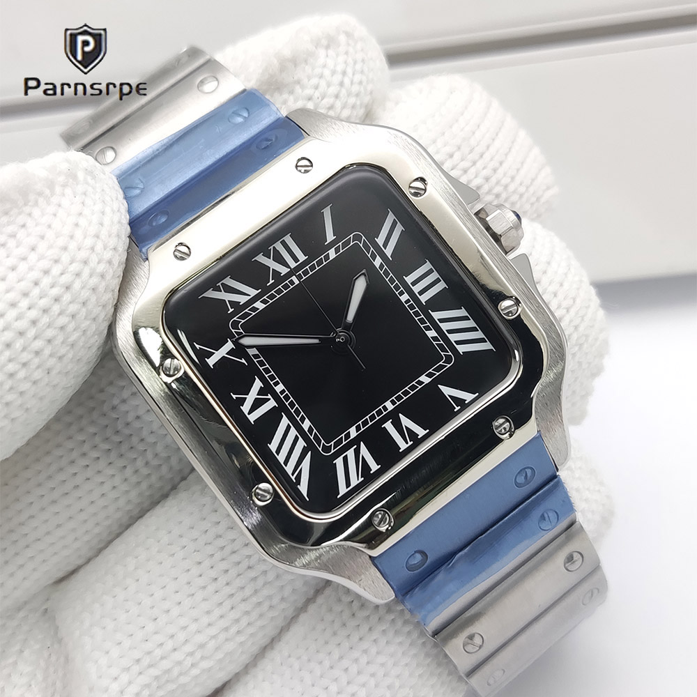 Cartier Watch Tank - Herrenuhren mit quadratischem Gehäuse, neue NH35-Uhr,